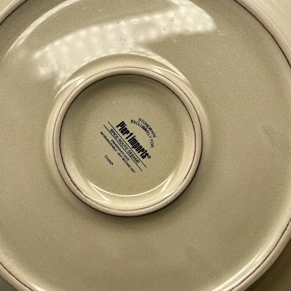 3 Pier 1 Imports- SPICE ROUTE - SESAME - 10-3/4” Round Dinner Plates